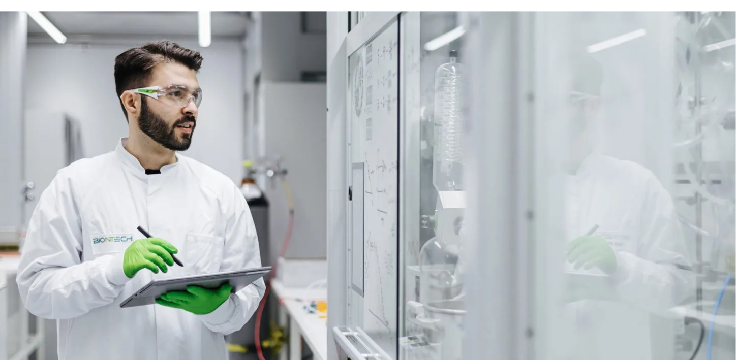 High-tech pharmaceutical facility with advanced machinery